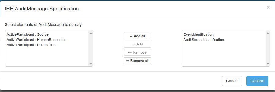 IHE AuditMessage specification